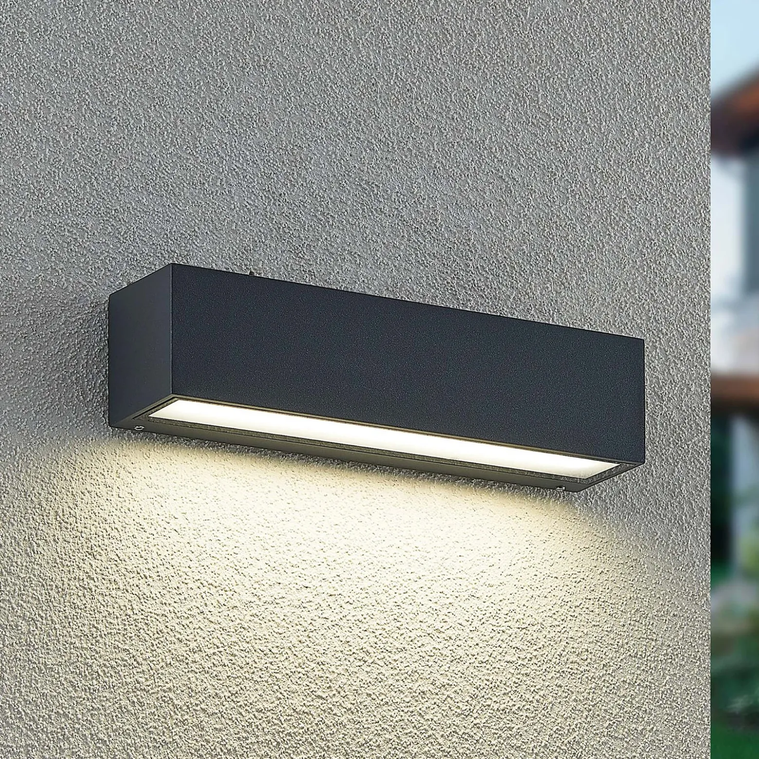 Arcchio LED-seinävalaisin Lengo, 25 cm, 1-lamppuinen, antrasiitti, CCT