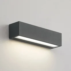 Arcchio LED-seinävalaisin Lengo, 25 cm, 1-lamppuinen, antrasiitti, CCT
