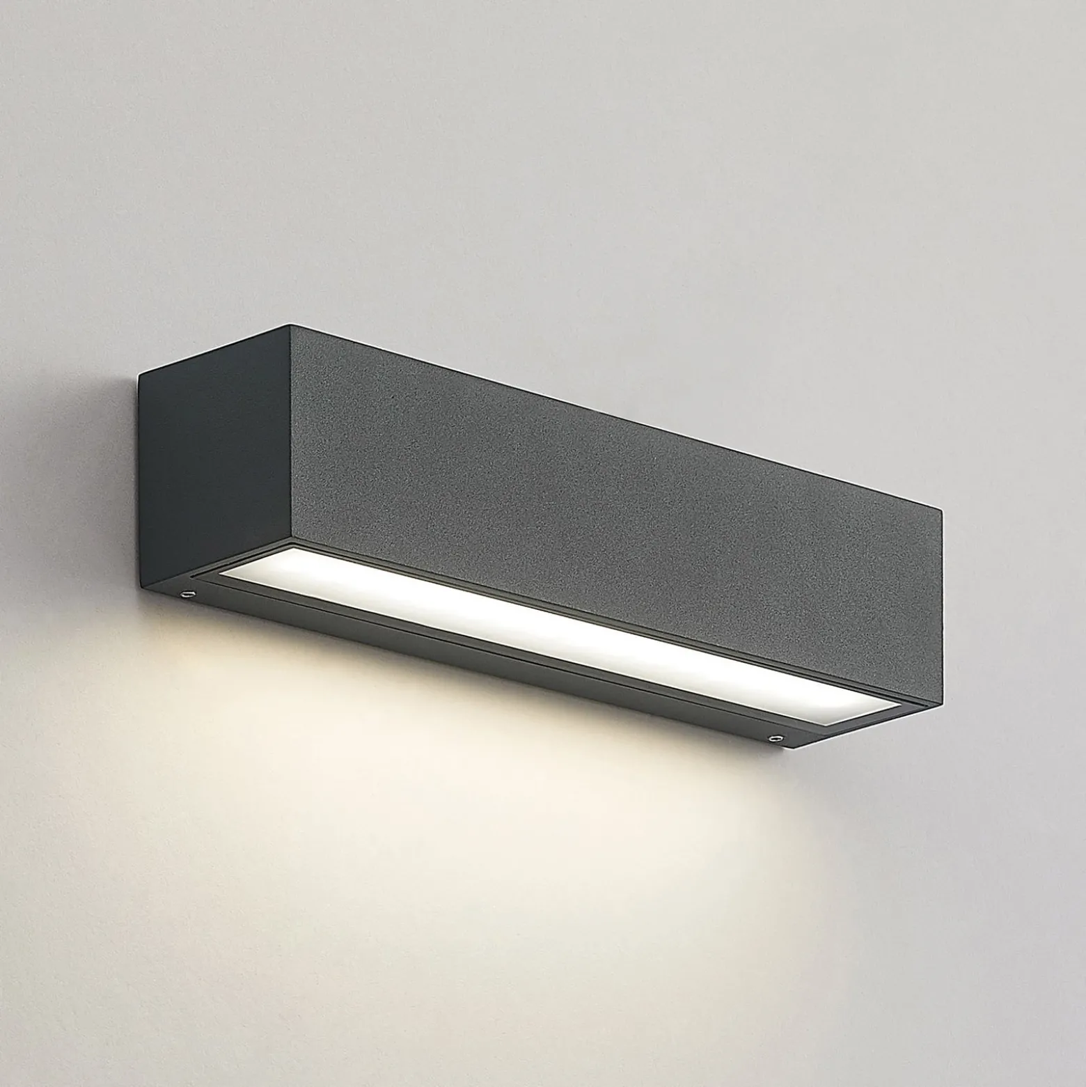 Arcchio LED-seinävalaisin Lengo, 25 cm, 1-lamppuinen, antrasiitti, CCT