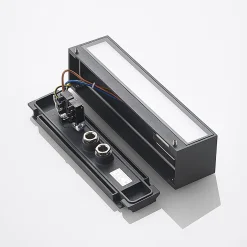 Arcchio LED-seinävalaisin Lengo, 25 cm, 1-lamppuinen, antrasiitti, CCT