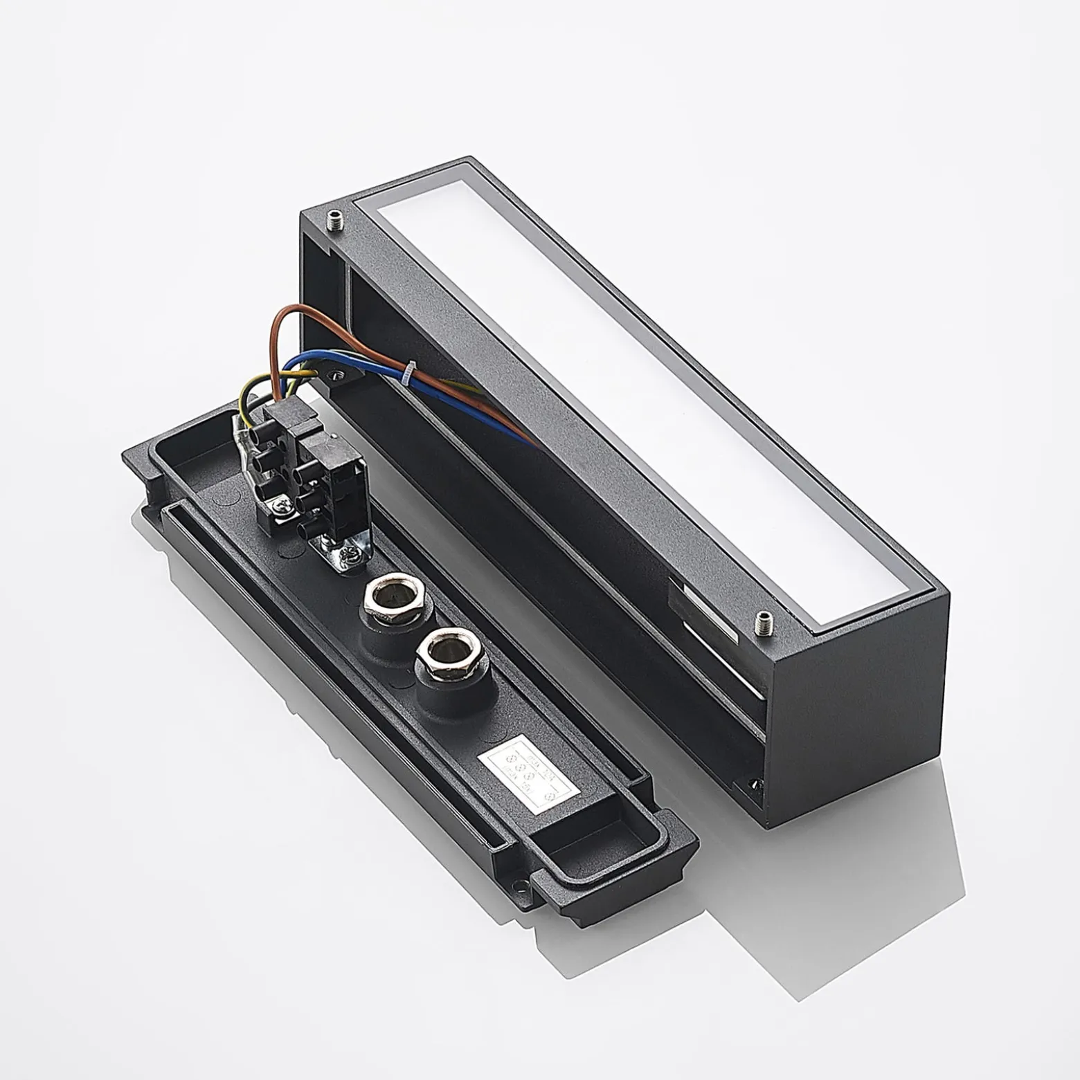 Arcchio LED-seinävalaisin Lengo, 25 cm, 1-lamppuinen, antrasiitti, CCT