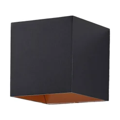 Arcchio LED-seinävalaisin Zuzana, kulmikas, musta, 10 cm leveä