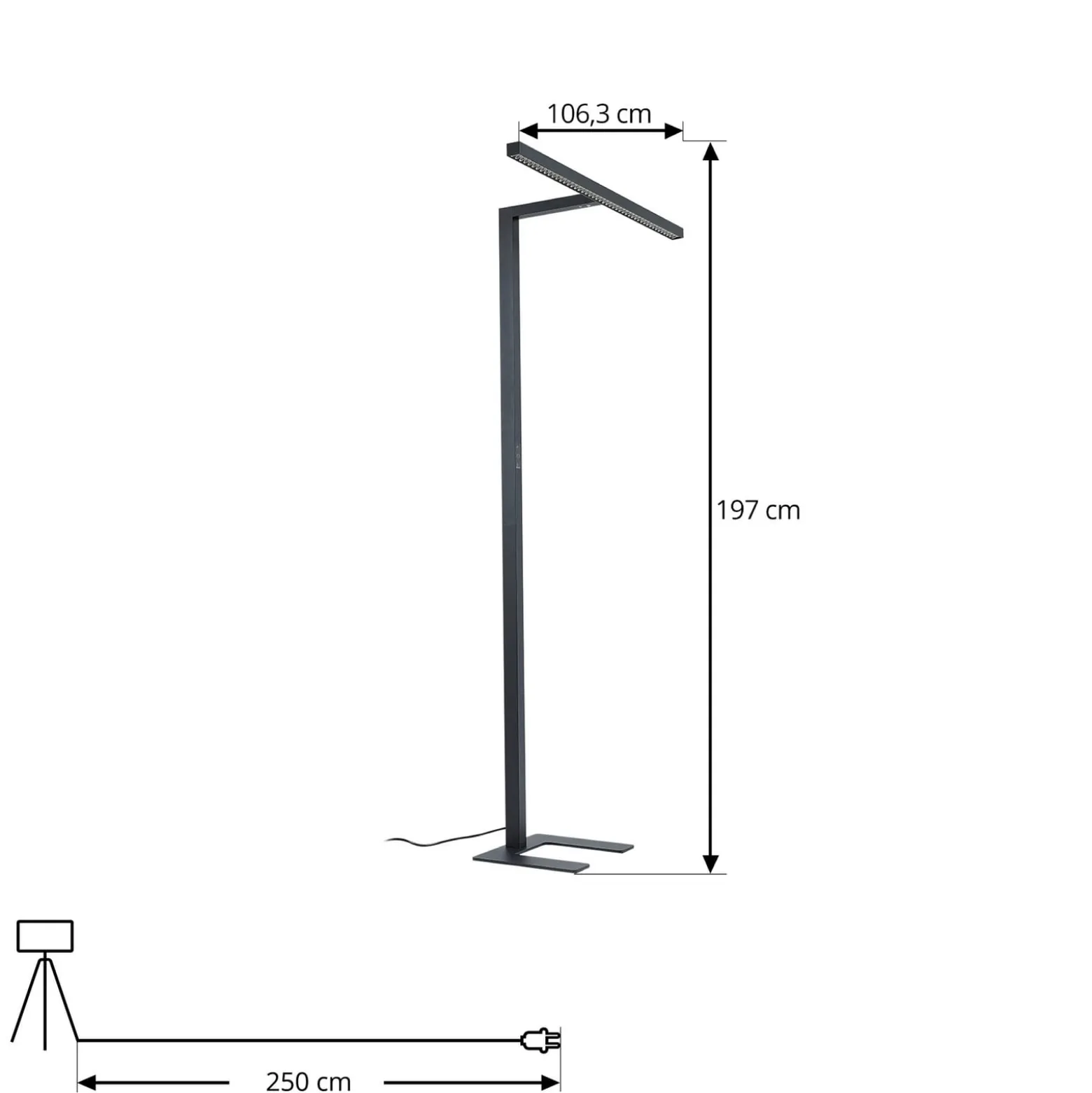 Arcchio LED-toimiston lattiavalaisin Jolinda, T-muoto, musta, 4000 K