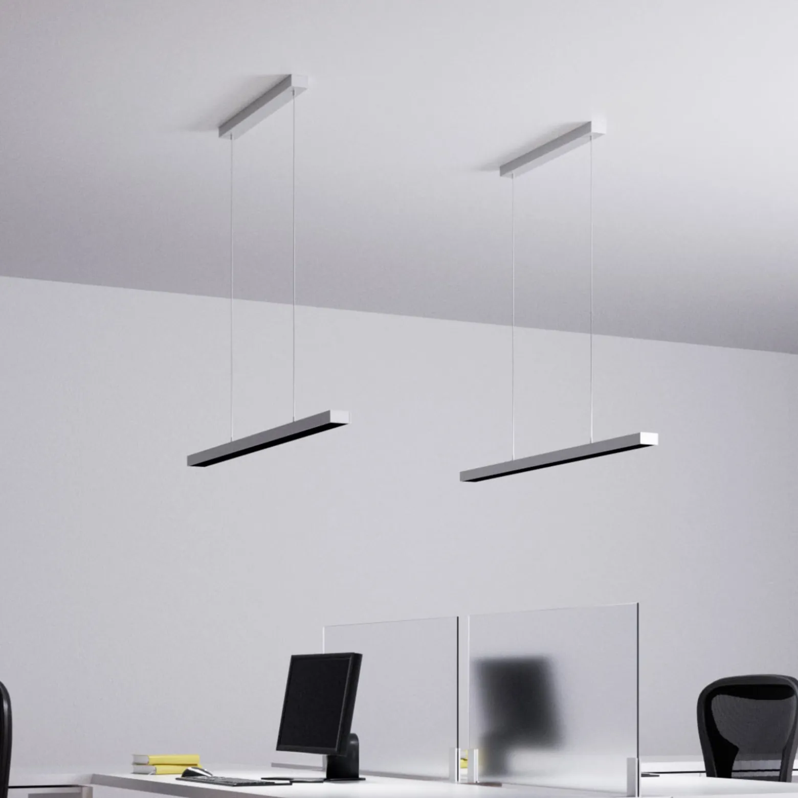 Arcchio LED toimisto-riippuvalaisin Jolinda, hopea, 118cm, ylös/alas, ylös/alas