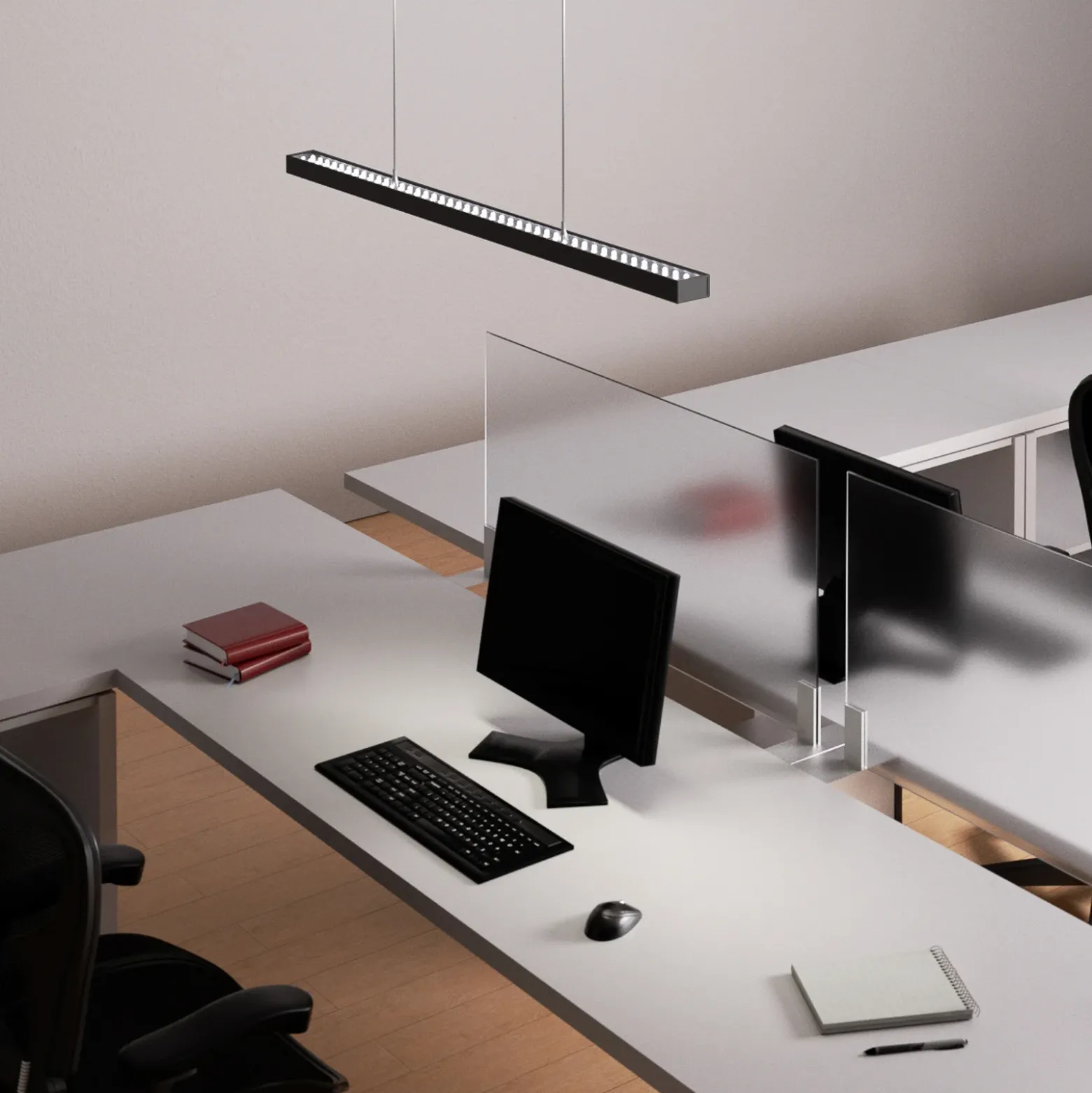 Arcchio LED toimisto-riippuvalaisin Jolinda, musta, 118cm, ylös/alas,