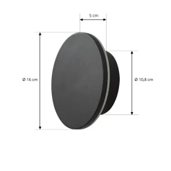 Arcchio LED-ulkoseinälamppu Gravo, Ø 16 cm, musta, IP65