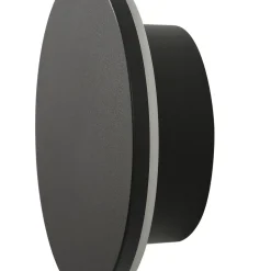 Arcchio LED-ulkoseinälamppu Gravo, Ø 16 cm, musta, IP65