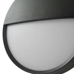 Arcchio LED-ulkoseinälamppu Gravo, halkaisija 25 cm, musta, IP65