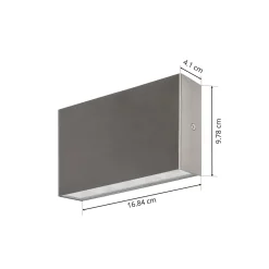 Arcchio LED-ulkoseinälamppu Karline, 1060 lm, ruostumaton teräs, IP65