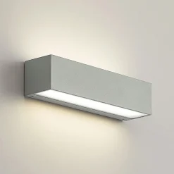 Arcchio LED-ulkoseinälamppu Lengo, 25 cm, 2-lamppuinen, harmaa, CCT