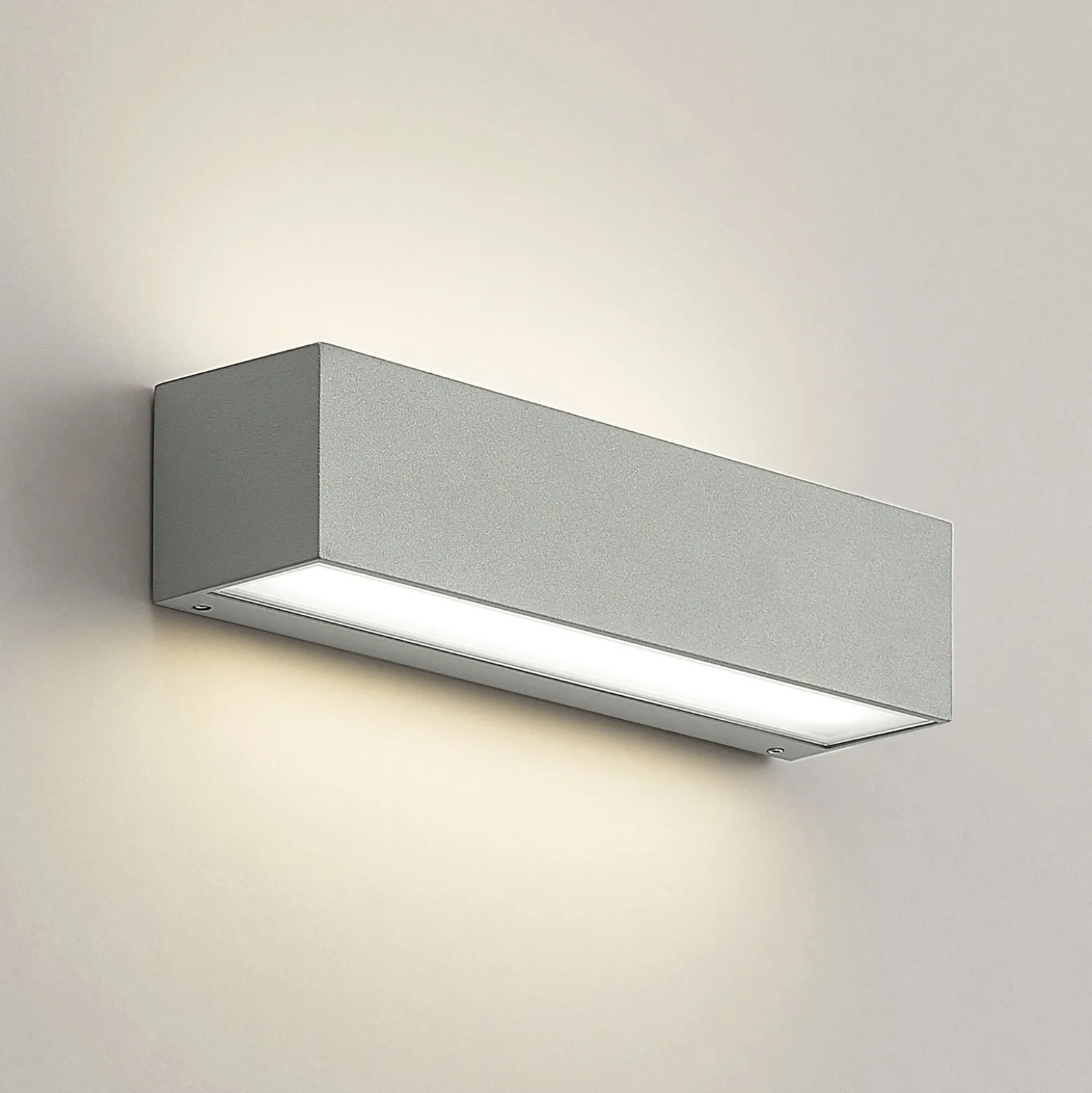 Arcchio LED-ulkoseinälamppu Lengo, 25 cm, 2-lamppuinen, harmaa, CCT