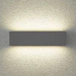 Arcchio LED-ulkoseinälamppu Lengo, 25 cm, 2-lamppuinen, harmaa, CCT