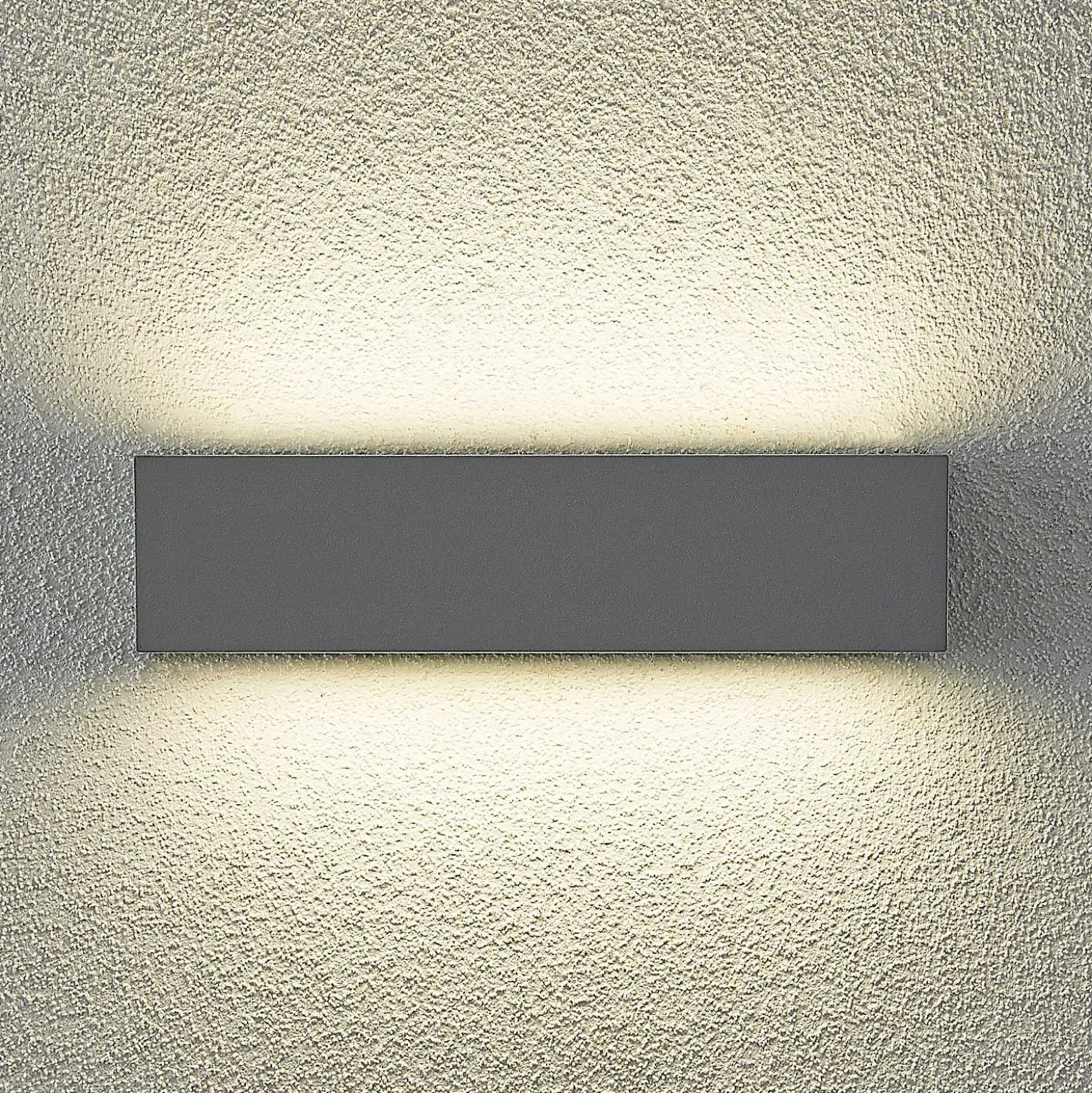 Arcchio LED-ulkoseinälamppu Lengo, 25 cm, 2-lamppuinen, harmaa, CCT