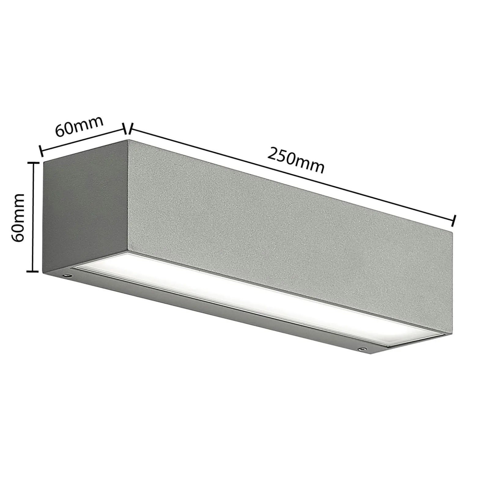 Arcchio LED-ulkoseinälamppu Lengo, 25 cm, 2-lamppuinen, harmaa, CCT