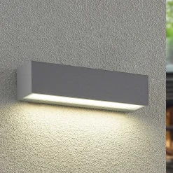 Arcchio LED-ulkoseinälamppu Lengo, 25 cm, 1-lamppuinen, harmaa, CCT