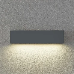 Arcchio LED-ulkoseinälamppu Lengo, 25 cm, 1-lamppuinen, harmaa, CCT