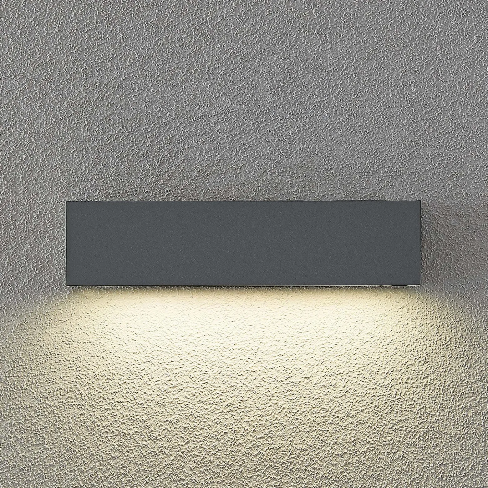 Arcchio LED-ulkoseinälamppu Lengo, 25 cm, 1-lamppuinen, harmaa, CCT