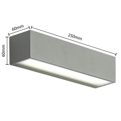 Arcchio LED-ulkoseinälamppu Lengo, 25 cm, 1-lamppuinen, harmaa, CCT