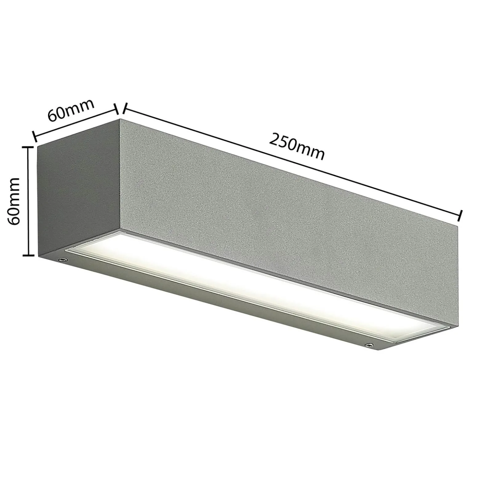 Arcchio LED-ulkoseinälamppu Lengo, 25 cm, 1-lamppuinen, harmaa, CCT
