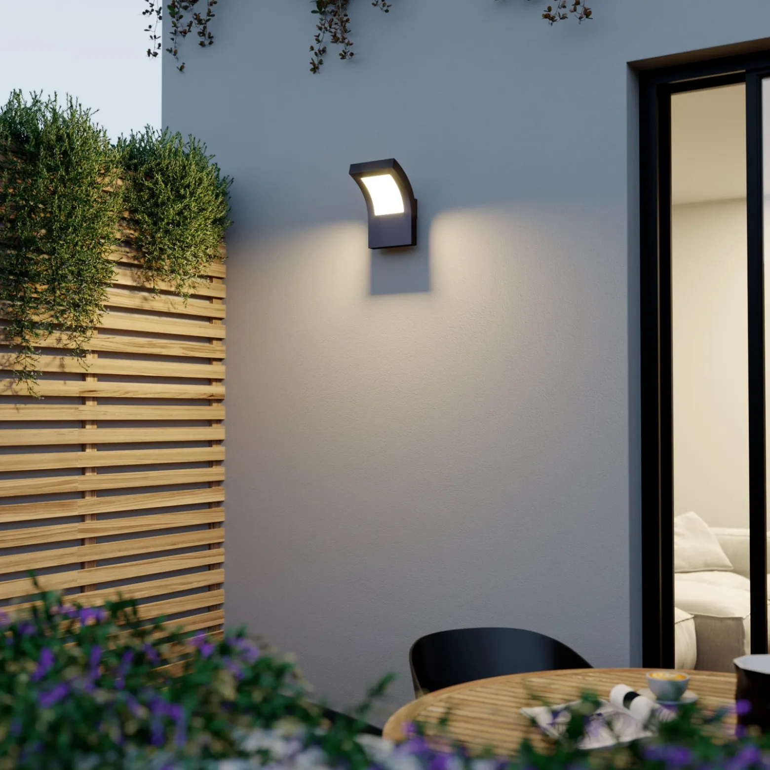 Arcchio LED-ulkoseinävalaisin Advik, IP65, antrasiitti, metallia