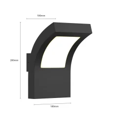 Arcchio LED-ulkoseinävalaisin Advik, IP65, antrasiitti, metallia