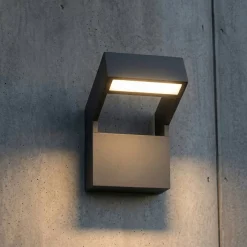 Arcchio LED-ulkoseinävalaisin Kovato, tummanharmaa, IP65