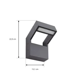 Arcchio LED-ulkoseinävalaisin Kovato, tummanharmaa, IP65
