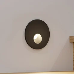 Arcchio LED uppoasennusvalaisin Vexi, Ø 7,5 cm, musta, alumiini, CCT