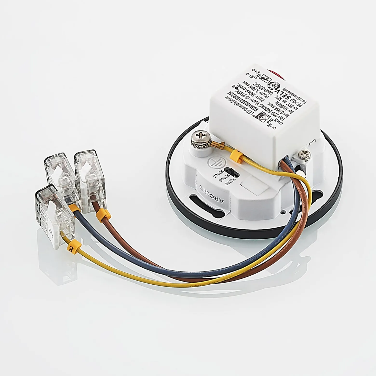 Arcchio LED uppoasennusvalaisin Vexi, Ø 7,5 cm, musta, alumiini, CCT