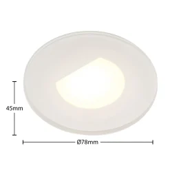 Arcchio LED uppoasennusvalaisin Vexi, Ø 7,8 cm, valkoinen, alumiini, CCT-arvo