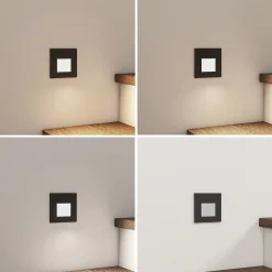 Arcchio LED uppoasennusvalaisin Vexi, 7,8 cm x 7,8 cm, musta, CCT