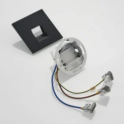 Arcchio LED uppoasennusvalaisin Vexi, 7,5 cm x 7,5 cm, musta, CCT