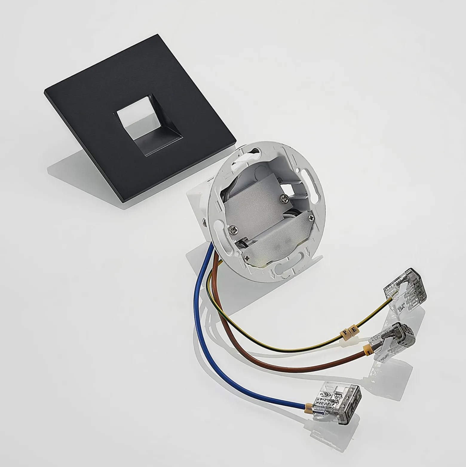 Arcchio LED uppoasennusvalaisin Vexi, 7,5 cm x 7,5 cm, musta, CCT