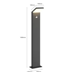 Arcchio LED-valaisin Yolena, anturi, 100cm, antrasiittipunainen