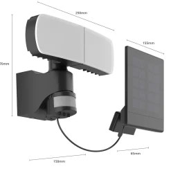 Arcchio Lissano LED-aurinkokäyttöinen seinäkohdevalaisin anturilla