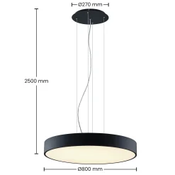 Arcchio Noabelle -LED-riippuvalaisin, musta, 80 cm