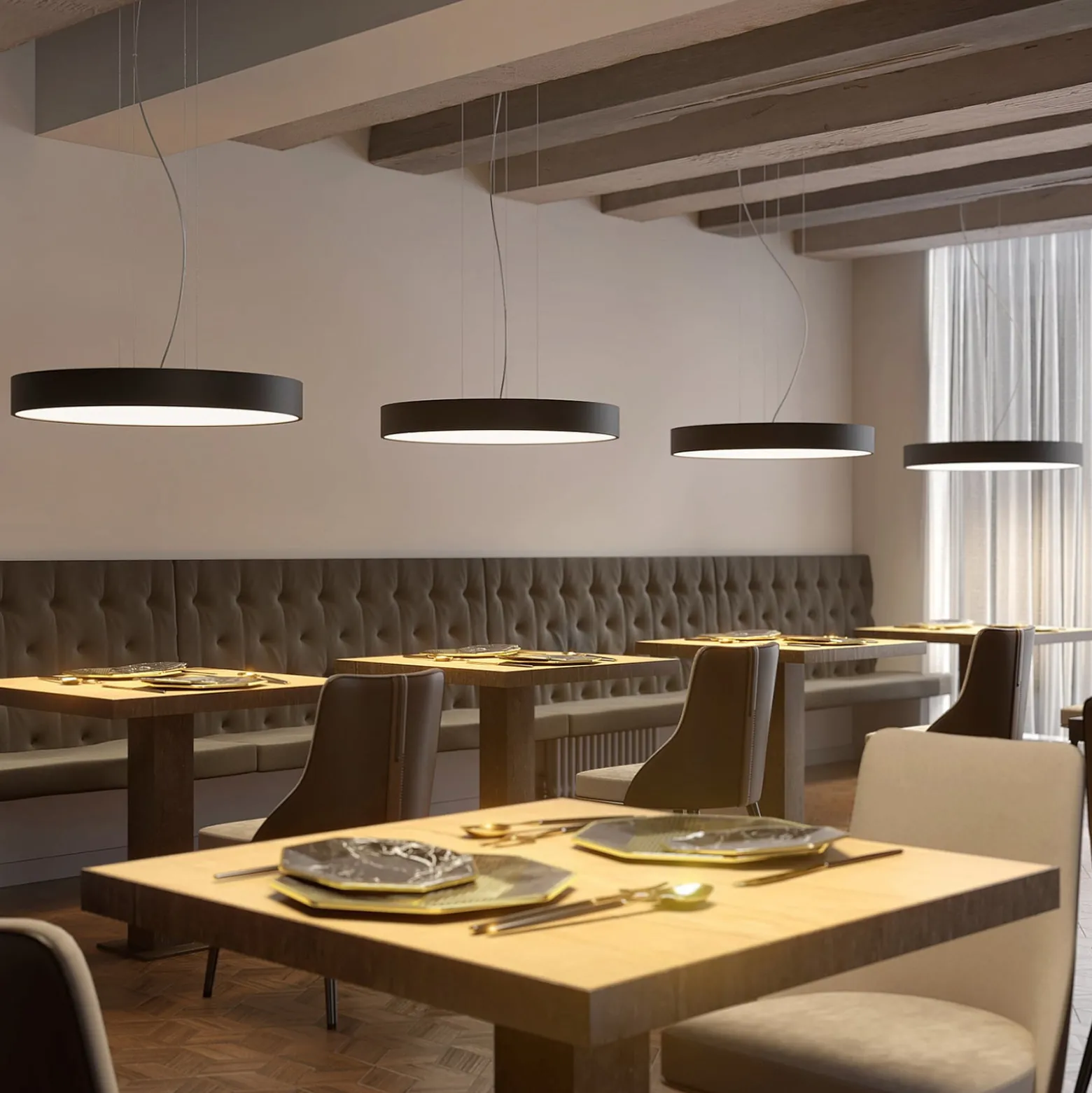 Arcchio Noabelle -LED-riippuvalaisin, musta, 80 cm