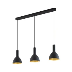 Arcchio riippuvalo Cosmina, 3-lamppuinen, pituus 90 cm, musta