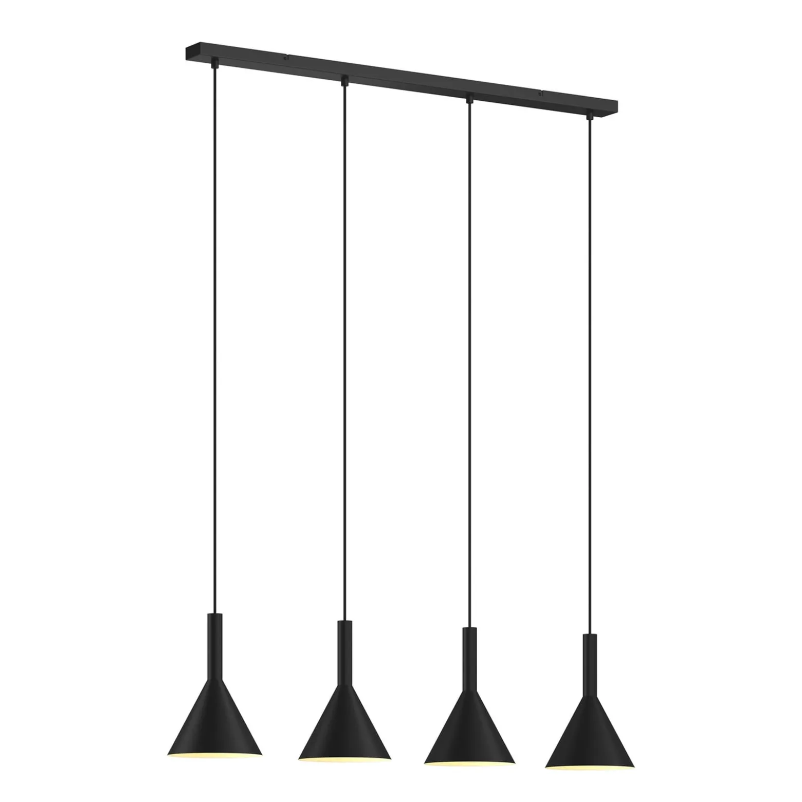 Arcchio riippuvalo Tadej, 4-lamppuinen, musta-valkoinen, metalli, E27