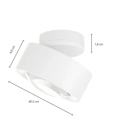 Arcchio Rotari LED-kattovalaisin, valkoinen, 12 cm, kääntyvä