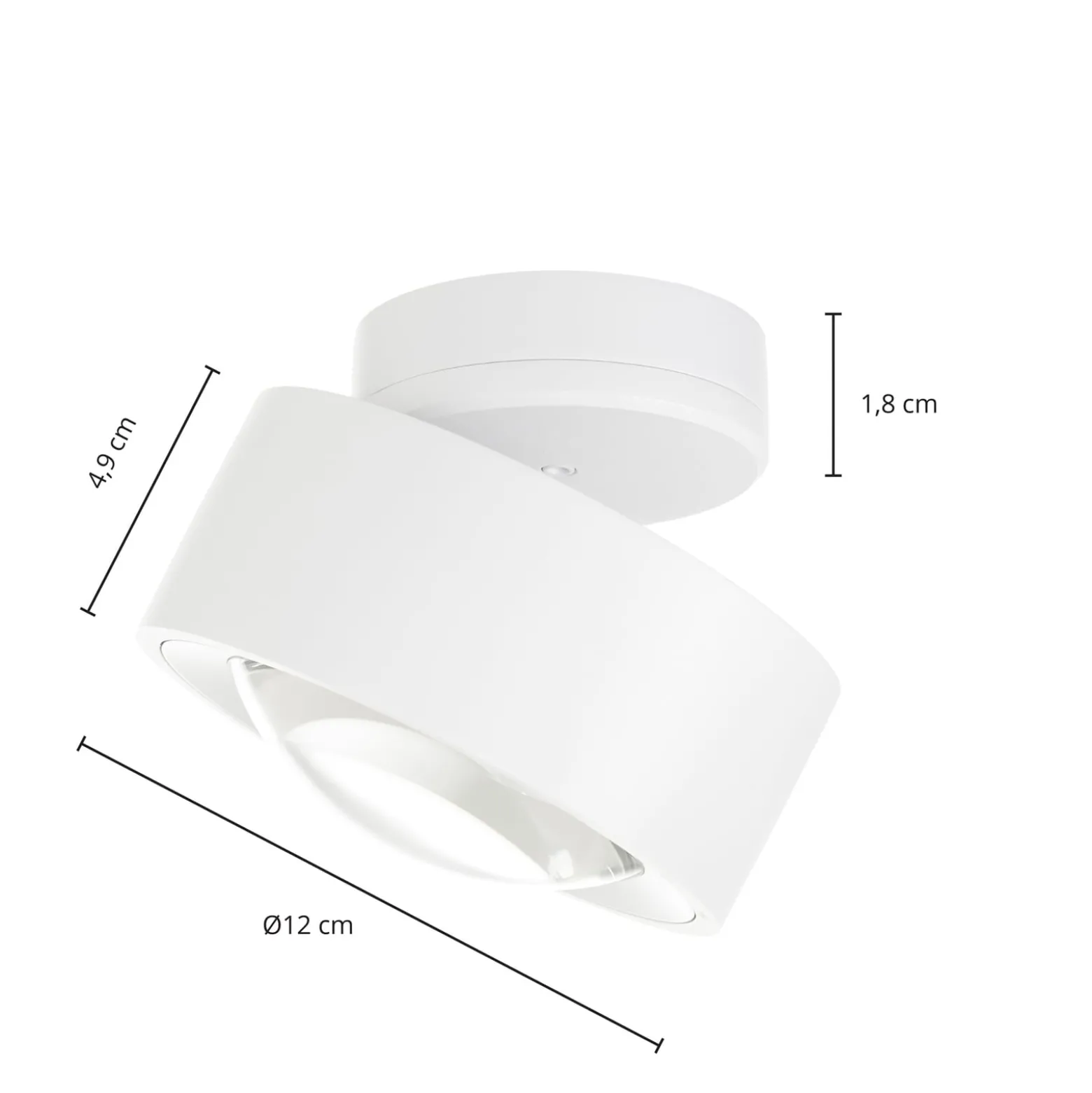 Arcchio Rotari LED-kattovalaisin, valkoinen, 12 cm, kääntyvä
