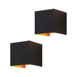 Arcchio seinävalaisin Zuzana, 2 kpl, musta-kultainen, G9, 10 cm