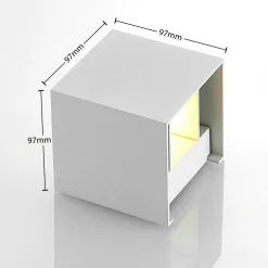 Arcchio seinävalaisin Zuzana, kulmikas, valkoinen, G9, 10 cm leveä