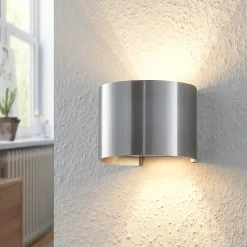 Arcchio seinävalaisin Zuzana, pyöreä, alumiinin värinen, G9, 13 cm leveä