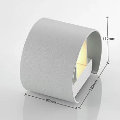 Arcchio seinävalaisin Zuzana, pyöreä, valkoinen, G9, 13 cm leveä