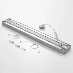 Arcchio Susi LED toimisto-riippuvalaisin, hopea, 120 cm, 4000K, DALI