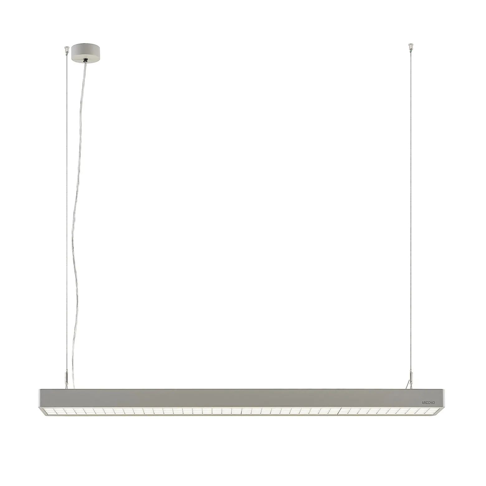 Arcchio Susi LED toimisto-riippuvalaisin, hopea, 120 cm, 4000K, DALI