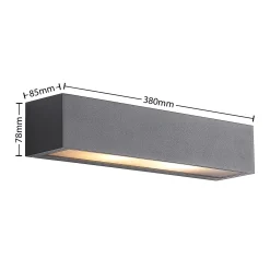 Arcchio ulkoseinälamppu LengoE27, 38 cm, antrasiitti, E27, IP54
