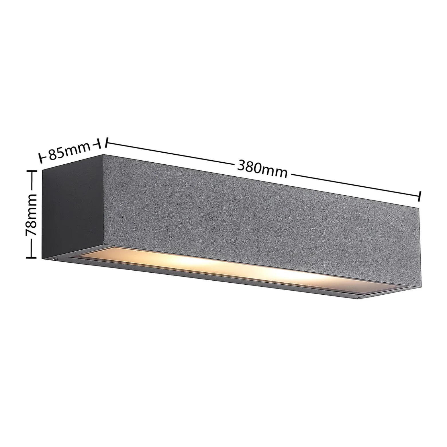 Arcchio ulkoseinälamppu LengoE27, 38 cm, antrasiitti, E27, IP54