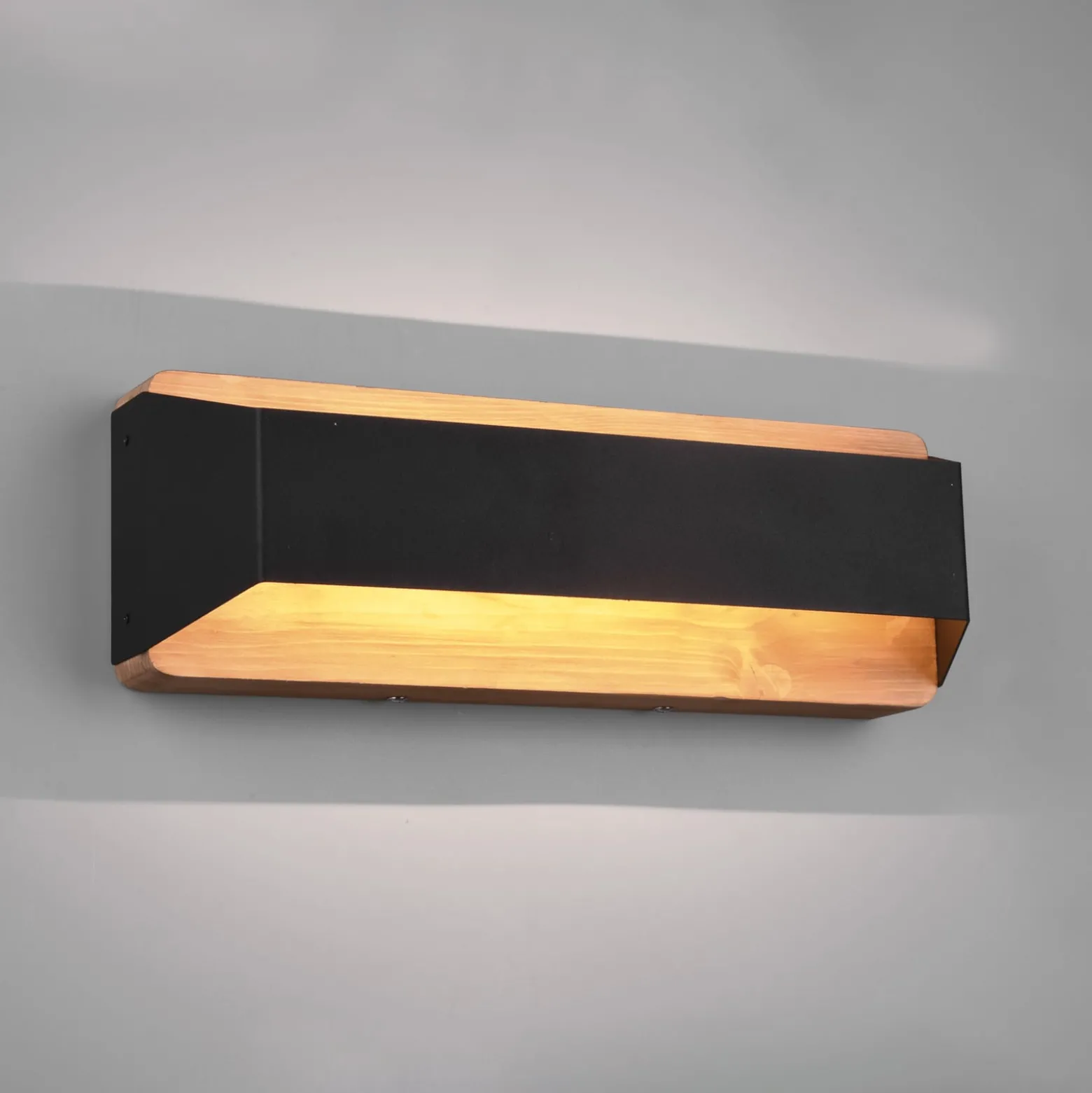 Arino LED-seinävalaisin, musta, leveys 35,2 cm